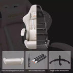 Silla de juego ajustable con soporte lumbar de masaje y reposapiés retráctil - Dowinx