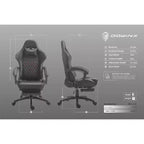 Silla de juego ajustable con soporte lumbar de masaje y reposapiés retráctil - Dowinx