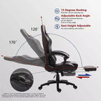 Silla de juego ajustable con soporte lumbar de masaje y reposapiés retráctil - Dowinx