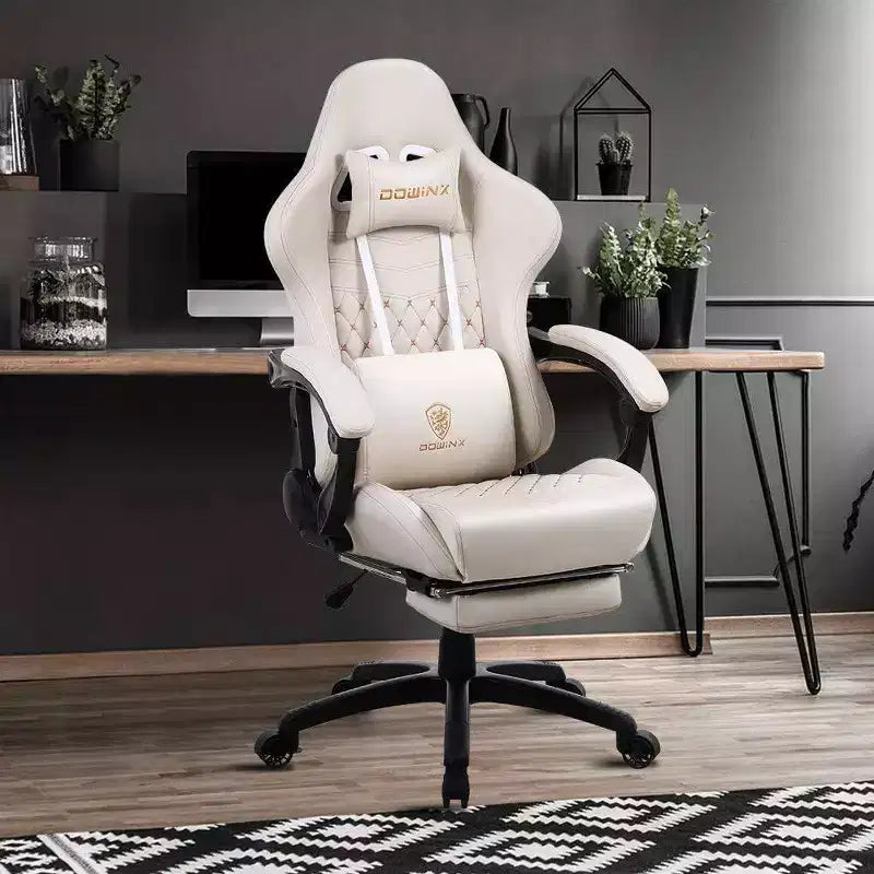 Silla de juego ajustable con soporte lumbar de masaje y reposapiés retráctil - Dowinx