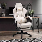Silla de juego ajustable con soporte lumbar de masaje y reposapiés retráctil - Dowinx