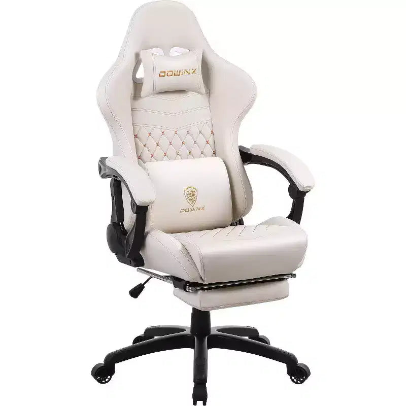 Silla de juego ajustable con soporte lumbar de masaje y reposapiés retráctil - Dowinx