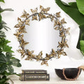 Espejo de pared 3D redondo de metal de mariposa de 28x28 – Montaje en pared, no requiere ensamblaje
