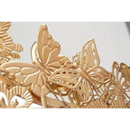 Espejo de pared 3D redondo de metal de mariposa de 28x28 – Montaje en pared, no requiere ensamblaje