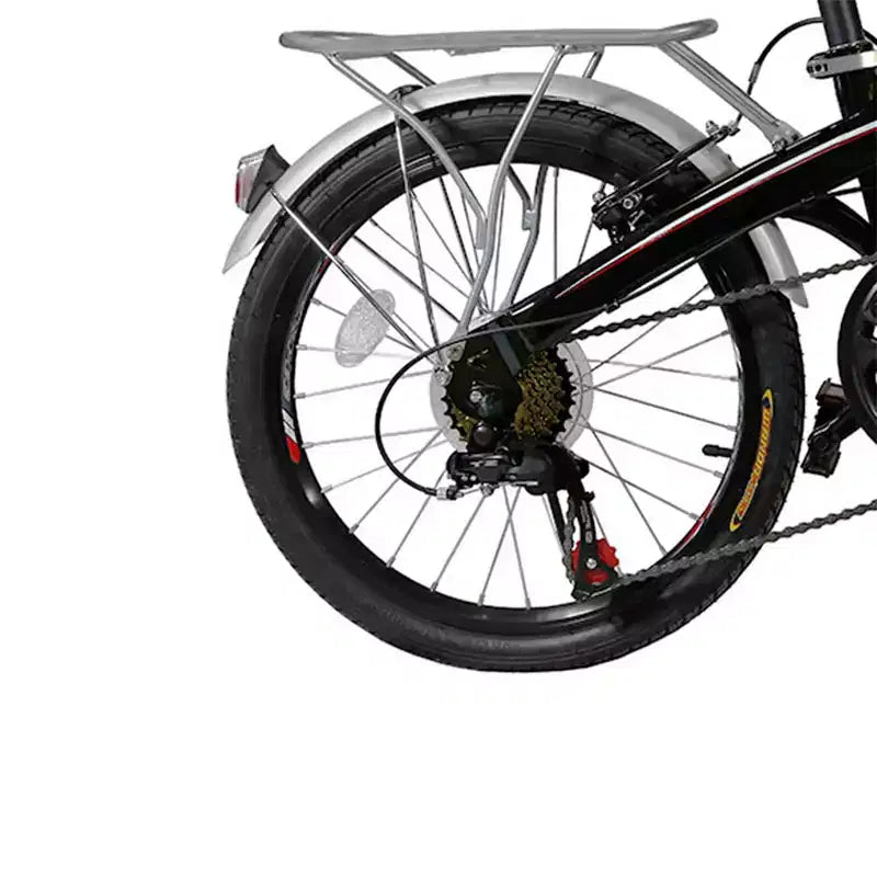 Bicicleta plegable compacta Xspec 20 de 7 velocidades para ciudad, negra (NO eléctrica)