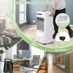 Enfriador de aire evaporativo Costway 4 en 1, humidificador portátil con temporizador, 3 modos y velocidades