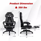 Silla de estilo de carreras de e-sports ajustable Costway con reposacabezas acolchado y soporte lumbar, azul/negro/gris/rojo