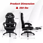 Silla de estilo de carreras de e-sports ajustable Costway con reposacabezas acolchado y soporte lumbar, azul/negro/gris/rojo