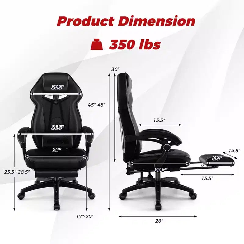 Silla de estilo de carreras de e-sports ajustable Costway con reposacabezas acolchado y soporte lumbar, azul/negro/gris/rojo