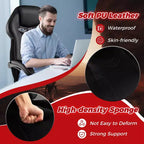 Silla de estilo de carreras de e-sports ajustable Costway con reposacabezas acolchado y soporte lumbar, azul/negro/gris/rojo