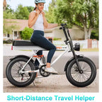 Bicicleta eléctrica Promounts Goldoro Tank600 500W 20, blanca