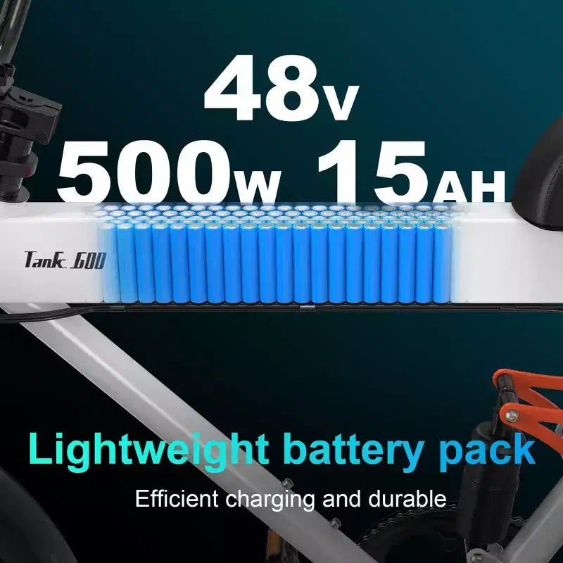 Bicicleta eléctrica Promounts Goldoro Tank600 500W 20, blanca