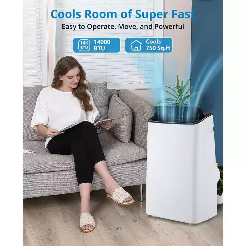Aires acondicionados portátiles de 14,000 BTU, Unidad de aire acondicionado portátil para dormitorio