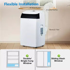 Aire acondicionado portátil de 14000 BTU 3 en 1 con control remoto, doble motor y oscilación automática