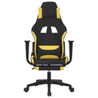 Silla de Masaje Gaming vidaXL con Reposapiés, Negra y Amarilla, de Tela