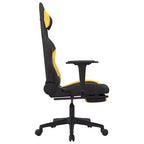 Silla de Masaje Gaming vidaXL con Reposapiés, Negra y Amarilla, de Tela