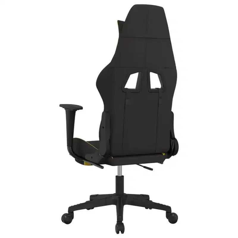 Silla de Masaje Gaming vidaXL con Reposapiés, Negra y Amarilla, de Tela