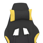 Silla de Masaje Gaming vidaXL con Reposapiés, Negra y Amarilla, de Tela