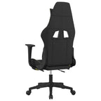 vidaXL Silla de Gaming de Masaje con Reposapiés, Negra y Verde Claro, Tela