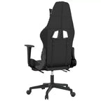 Silla de juegos vidaXL con reposapiés, negro y camuflaje, cuero sintético