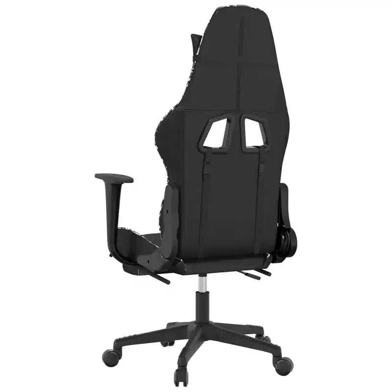 Silla de juegos vidaXL con reposapiés, negro y camuflaje, cuero sintético