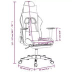 vidaXL Silla de Gaming con Reposapiés, Negro y Verde Claro, Tela