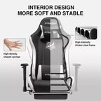 Silla de oficina reclinable GTRACING Gaming Chair de tela, altura ajustable, con reposapiés