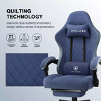 Silla de oficina GTPLAYER para videojuegos de tela con reposabrazos de enlace, silla de ordenador ergonómica
