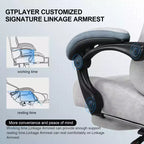 Silla de oficina GTPLAYER para videojuegos de tela con reposabrazos de enlace, silla de ordenador ergonómica