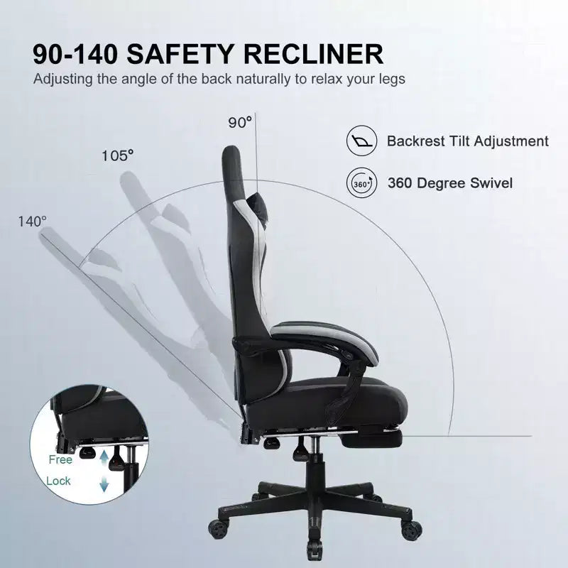 Silla de oficina GTPLAYER para videojuegos de tela con reposabrazos de enlace, silla de ordenador ergonómica