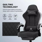 Silla de oficina GTPLAYER para videojuegos de tela con reposabrazos de enlace, silla de ordenador ergonómica