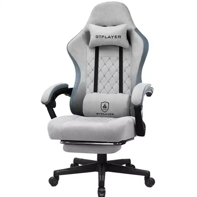 Silla de oficina GTPLAYER para videojuegos de tela con reposabrazos de enlace, silla de ordenador ergonómica