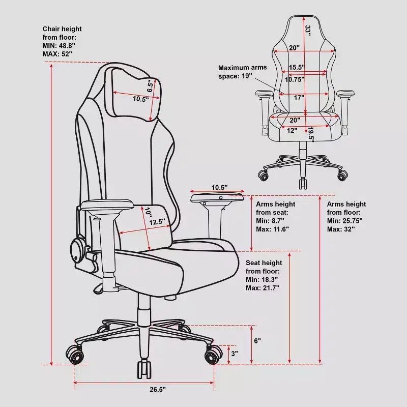 Sillón Gamer de Tela con Memory Foam - Techni Sport