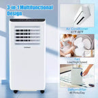 Aire Acondicionado Portátil Costway 8000 BTU 3 en 1 Enfriador de Aire Deshumidificador Ventilador Temporizador 24H 5000 BTU (8000BTU ASHRAE)