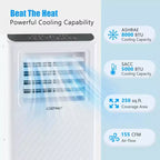 Aire Acondicionado Portátil Costway 8000 BTU 3 en 1 Enfriador de Aire Deshumidificador Ventilador Temporizador 24H 5000 BTU (8000BTU ASHRAE)