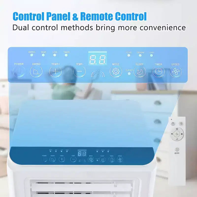 Aire Acondicionado Portátil Costway 8000 BTU 3 en 1 Enfriador de Aire Deshumidificador Ventilador Temporizador 24H 5000 BTU (8000BTU ASHRAE)