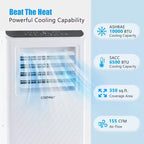 Costway Aire Acondicionado Portátil 6500 BTU (10000 BTU ASHRAE) Enfriador de Aire Deshumidificador Ventilador 3 en 1 Temporizador 24H