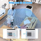 Costway Aire Acondicionado Portátil de 6500 BTU (10000 BTU ASHRAE) Enfría hasta 350 Pies Cuadrados con Ventilador y Deshumidificador