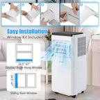 Costway Aire Acondicionado Portátil de 6500 BTU (10000 BTU ASHRAE) Enfría hasta 350 Pies Cuadrados con Ventilador y Deshumidificador