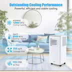 Costway 6500 BTU (10000 BTU ASHRAE) Aire Acondicionado Portátil 3 en 1 Independiente con Deshumidificador
