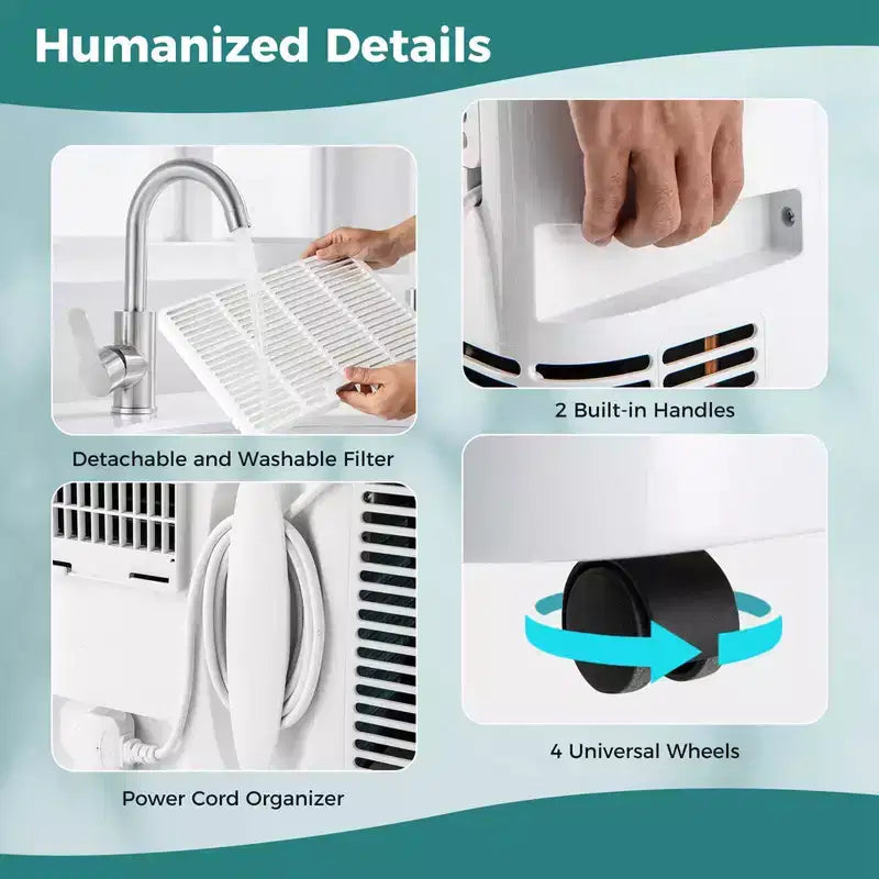 Acondicionador de aire portátil Costway 9200 BTU (14000 BTU ASHRAE) con calefacción y unidad de CA inteligente con WiFi para el hogar