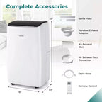 Acondicionador de aire portátil Costway 9200 BTU (14000 BTU ASHRAE) con calefacción y unidad de CA inteligente con WiFi para el hogar