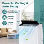 Acondicionador de aire portátil Costway 9200 BTU (14000 BTU ASHRAE) con calefacción y unidad de CA inteligente con WiFi para el hogar