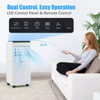 Aire Acondicionado Portátil Costway de 8000 BTU, enfría hasta 23.2 m² con Ventilador y Deshumidificador de 5000 BTU (8000BTU ASHRAE)