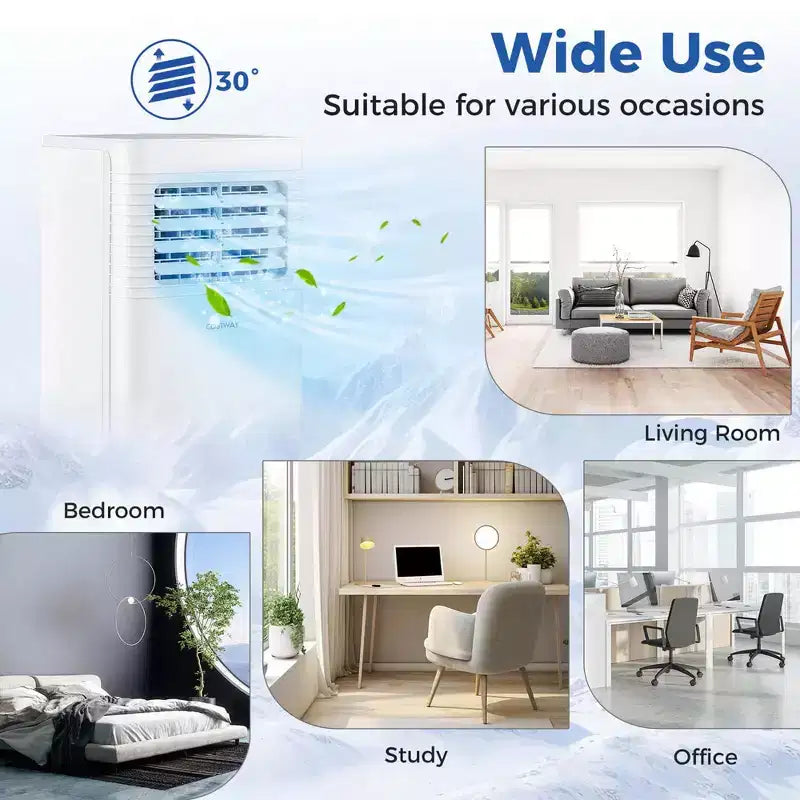 Acondicionador de aire portátil Costway de 8000 BTU, unidad de CA 3 en 1 con ventilador y deshumidificador, modo reposo, 5100 BTU (8000 BTU ASHRAE)