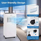 Costway Aire Acondicionado Portátil 3 en 1 de 8000 BTU con Ventilador y Deshumidificador 5000 BTU (8000 BTU ASHRAE)