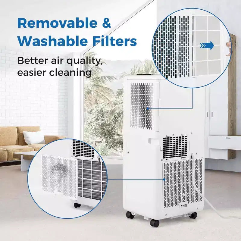 Costway Aire Acondicionado Portátil 3 en 1 de 8000 BTU con Ventilador y Deshumidificador 5000 BTU (8000 BTU ASHRAE)