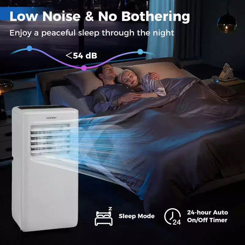 Costway Aire Acondicionado Portátil 3 en 1 de 8000 BTU con Ventilador y Deshumidificador 5000 BTU (8000 BTU ASHRAE)
