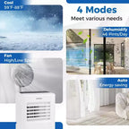 Costway Aire Acondicionado Portátil 3 en 1 de 8000 BTU con Ventilador y Deshumidificador 5000 BTU (8000 BTU ASHRAE)
