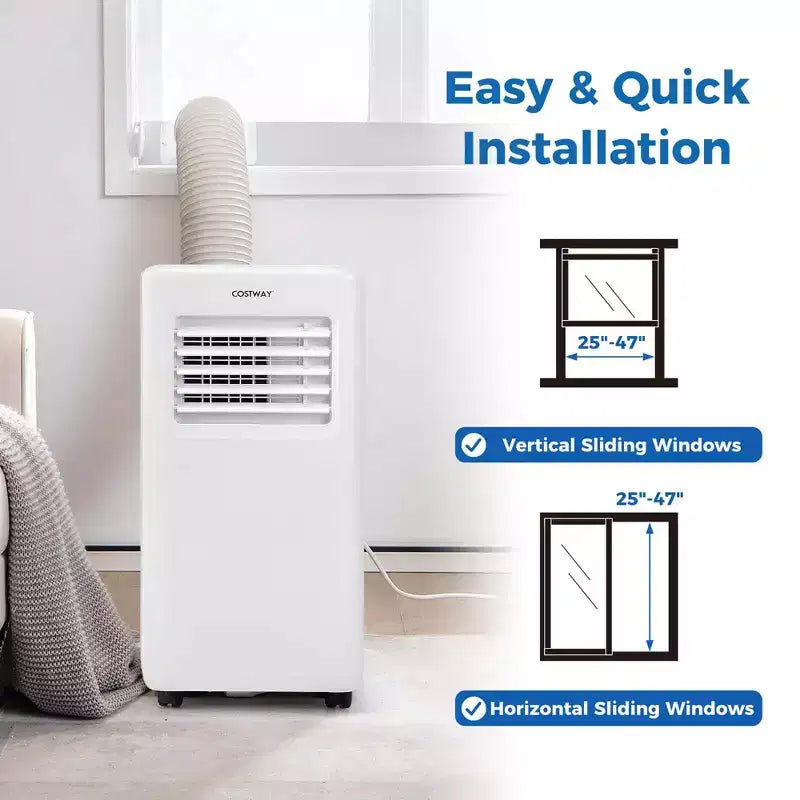 Costway Aire Acondicionado Portátil 3 en 1 de 8000 BTU con Ventilador y Deshumidificador 5000 BTU (8000 BTU ASHRAE)